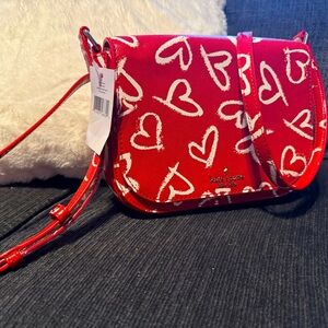 Kate Spade Laurel Way Lipstick Hearts Red Multi Crossbody Handbag